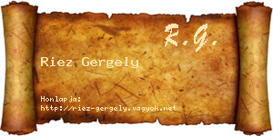 Riez Gergely névjegykártya